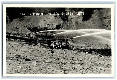 1937 Placer Mining Miner Mine Hose At Idaho City ID RPPC Photo Unposted Postcard • $29.95