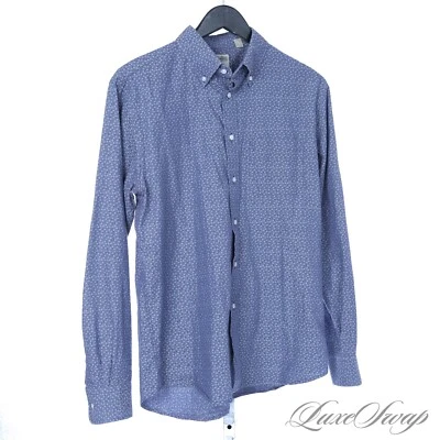 $9.99 • Buy Epaulet X Gitman Bros. Multi Blue Chambray Allover Polka Dot Spotted Shirt XL NR