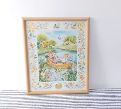 Vintage Child's Picture Cute Mice Rowing Boat Framed Print Nursery Illustration • $30.82