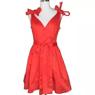 Alexis Kelsi Cocktail Party Red Mini Dress Bows Bouffant Girly Feminine Ties • $110