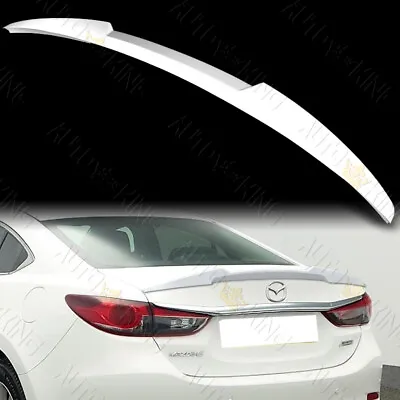 Fit 2014-2017 Mazda 6 W-power Pearl White V-style Rear Trunk Lid Spoiler Wing • $78.24