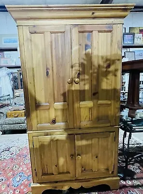 Vintage Style Ethan Allen Pine Hutch Tall Cabinet Entertainment Center Multi • $298