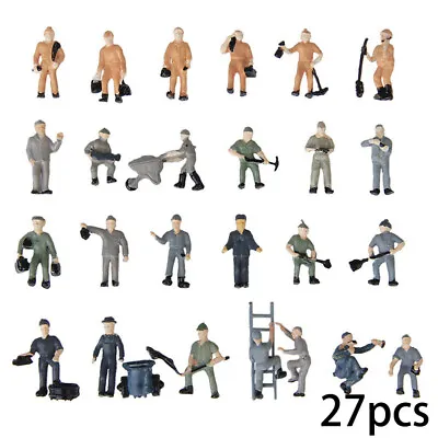 25pcs Set Ho Scale 1:87 Model Train Layout Painted Figures Railway Worker People • £5.51