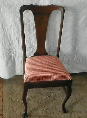 Solid Quartersawn Oak Desk Chair / Sidechair - Plaid Print  (SC210) • $299