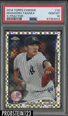 2014 Topps Chrome XFractor #10 Masahiro Tanaka Yankees RC Rookie PSA 10 • $6.50