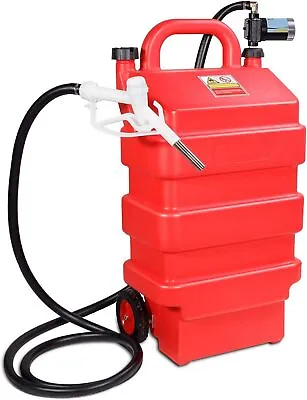 16 Gallon (60 Liter) Portable Fuel Tank With 12V Electric Transfer Pump 3.7GPM • $129