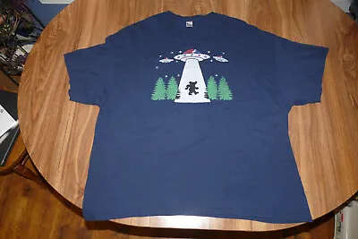 Grateful Dead T-Shirt - UFO Space Ship Bear Alien Abduction - Blue - 3XL • $17.95