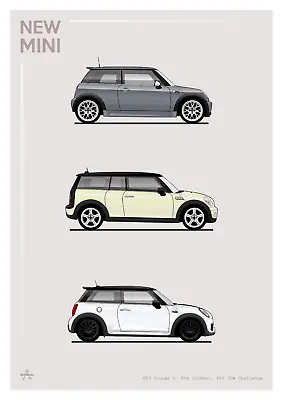 POSTER - MINI EVOLUTION - (A4 A3 A2 Sizes) Car Cooper Clubman Mayfair • £7.37