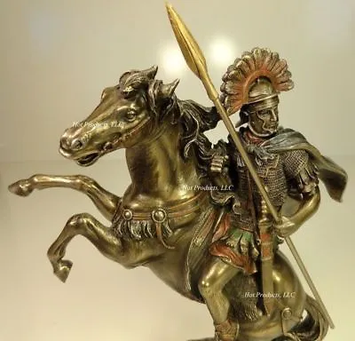 10  Roman Centurion Officer Soldier On Horse W/ SPEAR Statue Bronze Finish • $96.19
