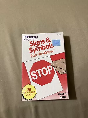 Vintage Flash Cards Trend Enterprises 1985 Signs And Symbols Fun To Know • $15