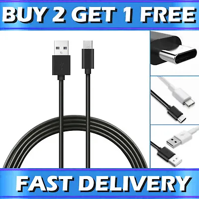 USB Cable Charger USB-C 1m Fast Charge Type C Data Charging Lead • £2.49