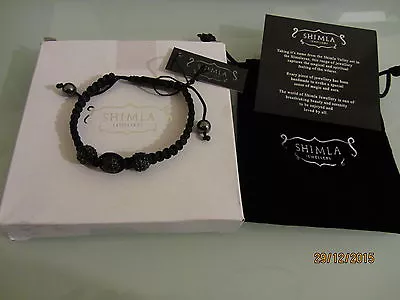 £9.50 • Buy BNWT Shimla 3 X Black Crystal Bead Adjustable Bracelet - RRP £40.00