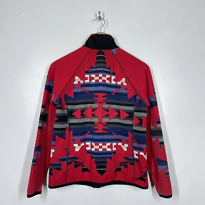 Ralph Lauren Jacket Womens Medium Red Black Aztec Navajo LRL Active Vintage M • £37.49