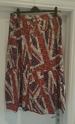Next Long Union Jack Floral Skirt Size 18 New With Tags  • £22.99