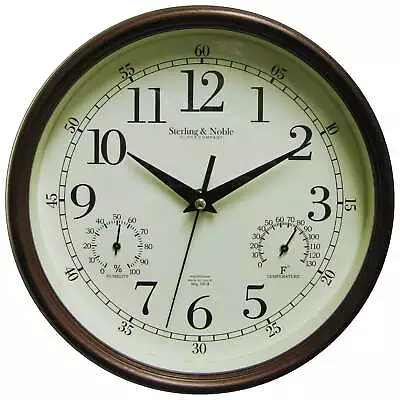 Mainstays 8.75  Indoor/Outdoor Antique Bronze Round Arabic Analog Wall Clock • $12.84