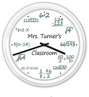 Math Classroom PERSONALIZED Wall Clock Teacher Professor GREAT GIFT • $28.95