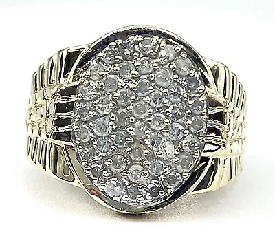 1.00 Ct NATURAL DIAMOND Mens Nugget Pinky Ring SOLID  Yellow Gold • $588