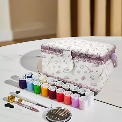 Carrying Case Large Capacity Accessory Travel Sewing Box For Handmade • $61.15