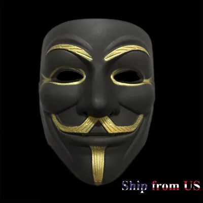 $6.99 • Buy V For Vendetta Matte Polishing Black Hacker Mask Project Zorgo Costume Props