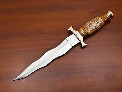 Rody Stan CUSTOM HAND MADE D2 KRIS BLADE 14.5  DAGGER /PAKKA WOOD * BRASS GUARD* • $12.50