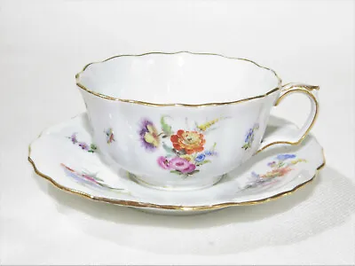  Antique Meissen Porcelain Teacup & Saucer Set • $85