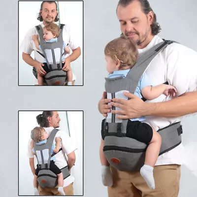 Multi-function Infant Sling Wrap Ergonomic Baby Carrier Backpack With Hip Seat • £15.80