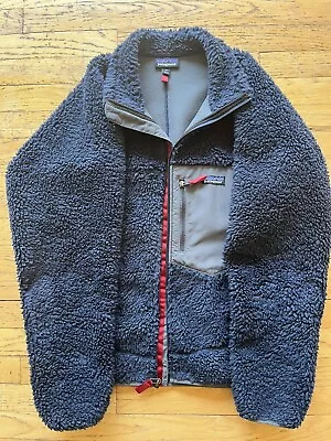 Patagonia Jacket Mens M Blue Classic Retro X Full Zip Outdoor Fleece Deep Pile • $99