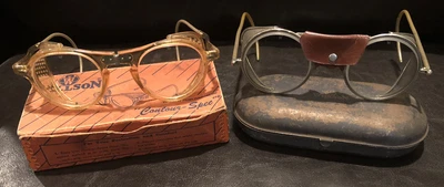 $19.99 • Buy Vintage Willson Safety Glasses/ Goggles Metal Mesh Steampunk & Folding Plastic