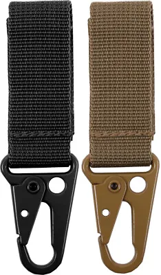 Tactical Key Clip Military Duty Carabiner Holder Strap Belt Hook Poly Web Buckle • $8.99