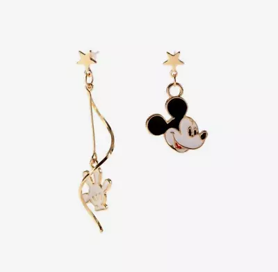 Gold Disney Mickey Mouse White Gloves Dangle Drop Stud Earrings • $10.99