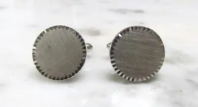 Vintage Sterling Silver Round Etched Cufflinks ~ 20.6grams ~ 9-C686 • $39.99