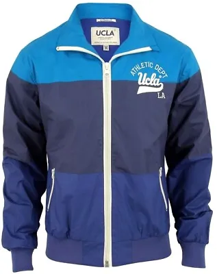 Men's Track Jacket Blue Size Large Showerproof UCLA Stevenson UCJK937 • £60