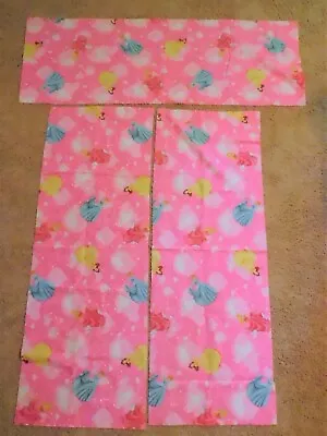 Disney Princess Fabric THREE Pieces Each 15  X 42  Pink Cotton Cinderella Belle • $6.25