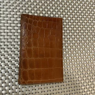 Men's Vintage Alligator Crocodile Leather Wallet Long Bifold  LIGHT Brown • $45