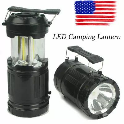 2 In 1 LED Camping Lantern Cob Light Ultra Bright Collapsible Lamp Portable New • $7.99