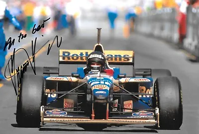 Damon Hill On Course To Winning The Race In Full Control Signed 12x8 Photo • £69.99