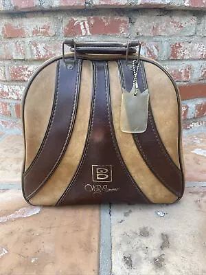 Vintage Brunswick Wind Jammer Bowling Ball Bag Brown One Ball Rack Bag • $50