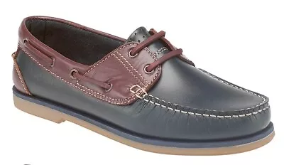 Mens Leather Nubuck Deck Boat Shoes Lace Up Dek Smart Casual Moccasin Yacht • £32.60