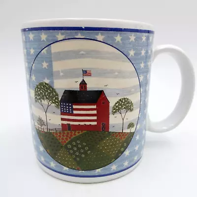 Warren Kimble America The Beautiful Mug Red Barn Flag Farm Sakura 1999 VTG • $14.98