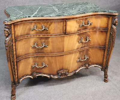 Figural Carved Maidens French Green Marble Top Commode Server Buffet Circa 1940 • $2367