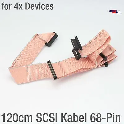68-PIN SCSI Cable Ultra Wide SCSI2 47 3/16in 5x Connect 4x Devices U160 U320 • $19.84