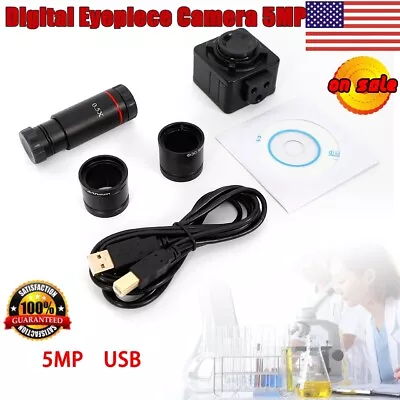 5MP USB Camera Microscope Digital Eyepiece Video CMOS Industrial 0.5X Adapter US • $54.15