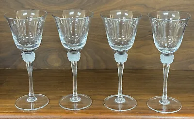 Set Of (4) MIKASA Mariposa Frosted Clear 7.75” Wine Glasses • $99