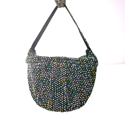 $40 • Buy Vintage Beaded Handbag Purse Multi-Colored Zippered Medium Size