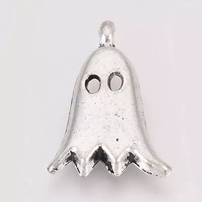 £2.09 • Buy 10 X Ghost Halloween Charms Jewellery Making Pendants Beads Tibetan Silver