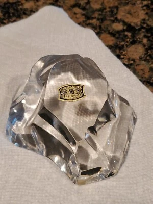$28 • Buy Val St Lambert Crystal Iceberg Signed VSL Paperweight W/label 1970's Vtg. Freesp