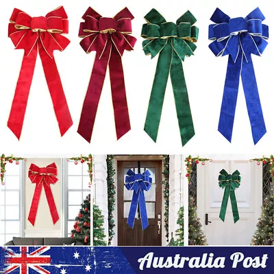 Large Bows Ribbon Christmas Tree Bowknot Ornaments Gift Party Xmas Decoration • $14.15