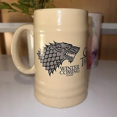 Game Of Thrones Tankard Stark Ceramic Stein Mug Winter Is Coming 2016 HBO • £14.99