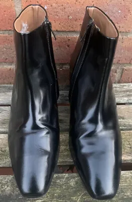 Jigsaw Darcy High Shine Black Chealsea Ankle Boots  Ladies Sz Uk 7 /40 RRP £175 • £49.99