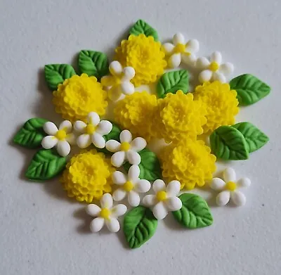 36 X Easter Flowers Cake Cupcakes Decorations Fondant • £13.75